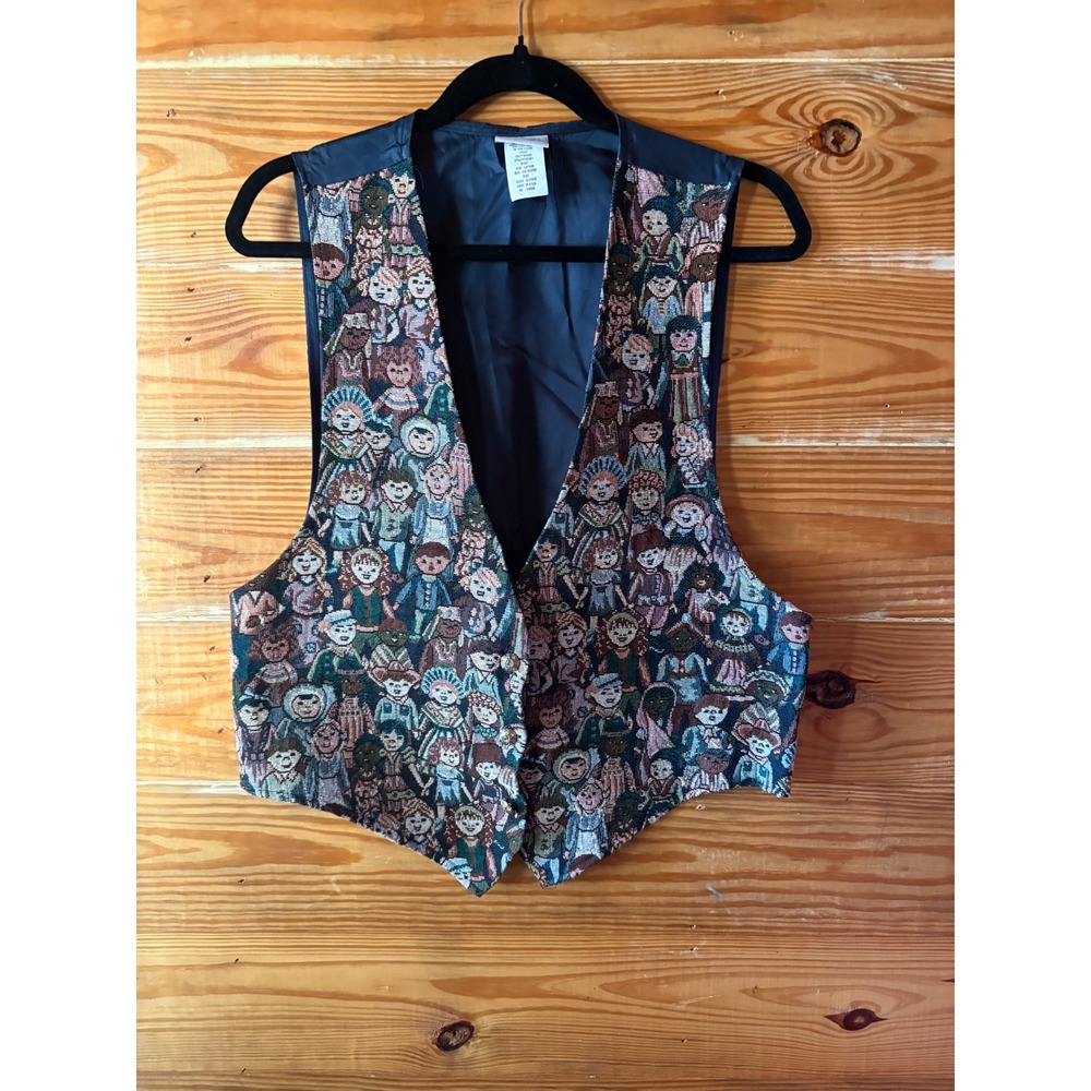 Backroad Blues Women's Tapestry Button Front Vest Children of the‎ World Sz L